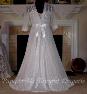 VTG OLGA Bridal Lingerie BRA Slip Negligee Gown Nightgown & Ruffle 