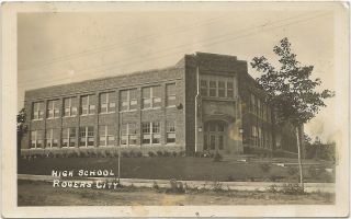   City MI RPPC Circa 1920 Presque Isle High School Building