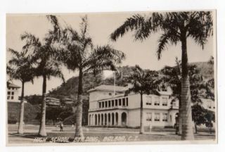 1925 Photo Postcard Balboa High School Building Canal Zone Panama CZ 