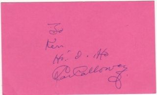 Blues Legend Cab Calloway Signed Card Hi D HO