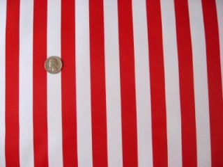 RED + WHITE CABANA CANDY CANE STRIPES RETRO OILCLOTH VINYL SEWING 