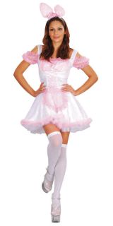 Ladies Playboy Pink Bunny Fancy Dress Costume All Sizes