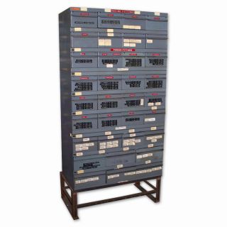 Equipto Steel Parts Storage Cabinet with 34 Drawers