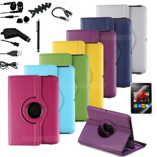    Leather Case Cover Protecto r Accessory Bundles For Kindle Fire HD 7