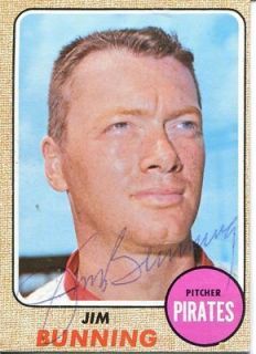 Signed Autographed Topps 1968 215 HOF Jim Bunning