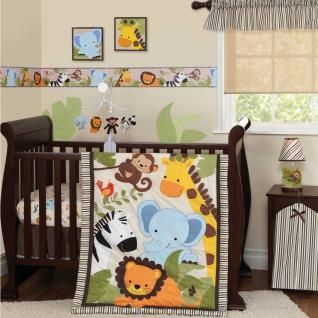 Jungle Buddies 4 Piece Baby Crib Bedding Set with Bumper by Bedtime 