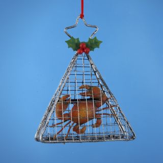 12 Beach Party Crab Pot Cage Christmas Ornaments 4