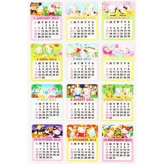 new Hello kitty 2013 Sticker Calendar mini rare sanrio from japan 