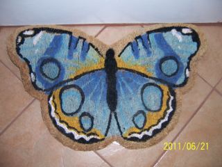Butterfly Welcome Door Mat Blue Home Decor