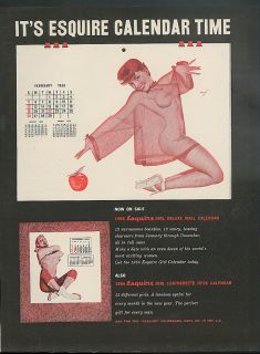 Its Esquire Calendar Time Ad 1955 Petty Girl calendar offer