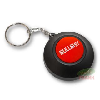 Bullshit Button Keychain Rude Foul Mouth Joke Prank