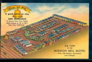   Bell Motel San Francisco CA Daly City California Postcard