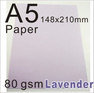 80gsm A5 Paper Color Lavender Copier Laser Printer Ink