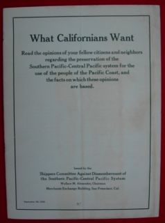 1922 What Californians Want Preservation Southern Pacific Central 