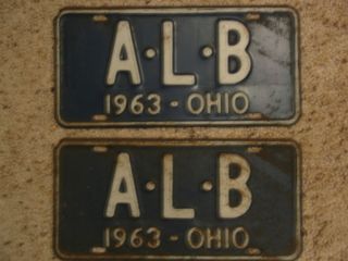  Ohio License Plate 1963 Pair License Plate Set