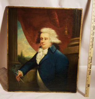 RARE   American MATHER BROWN 1780s Portrait Prominent Mason   Oil on 
