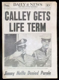 Lt Calley Gets Life Term for Killing Vietnamese NY Daily News 