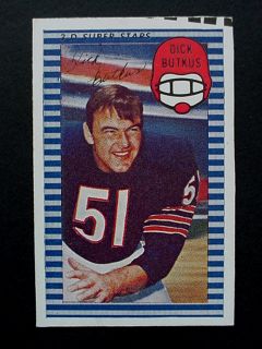 1971 Kelloggs 3D Dick Butkus Bears Cereal Box Card