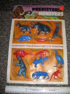 MPC Vintage Prehistoric Monster Dinosaur 1970 Playset 12 Diff Plastic 