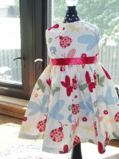 Colorful Butterfly Creamy White Doll Dress fits American Girl