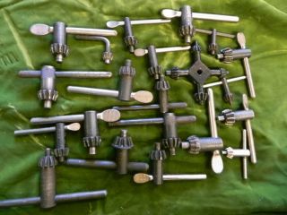 Lot of 20 Assorted Sizes Drill Chuck Keys Jacobs Others