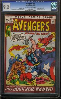  Avengers 93 CGC 9 2 OW White Pages Neal Adams