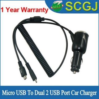   Dual USB 2 Port Car Charger Adaptor for Nook Tablet HP Touchpad