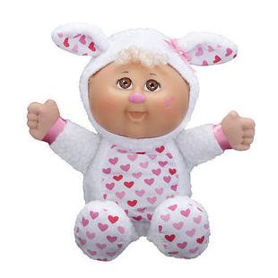 cabbage patch kids baby cuties white lamb doll is dressed in a white
