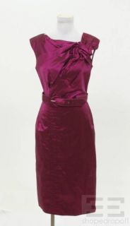 Byron Lars Purple Gathered Belted Evening Dress Size 8