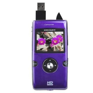   HD1Z SD/SDHC/MMC 720p HD Pocket Video Digital Camera/Camcorder Purple