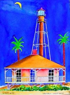 Sanibel Lighthouse 2012 ACEO by Terry Gardiner