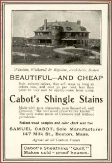 Wonderful Ocean Front Cottage in 1904 Cabot Stains Ad