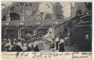 Coney Island NY Helter Skelter Luna Park 1905 Postcard