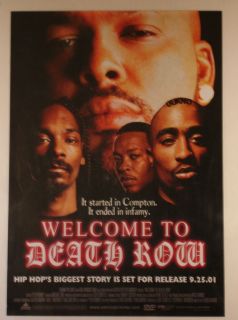 ADV PROMO POSTER for the WELCOME TO DEATH ROW DVD VIDEO SNOOP DOGG 