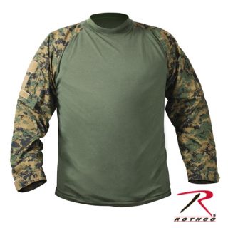 Woodland Digital Camo Combat Shirt Sizes Small 3 XL