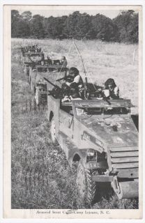 Camp Lejeune North Carolina Armored Scout 1940s Postcard
