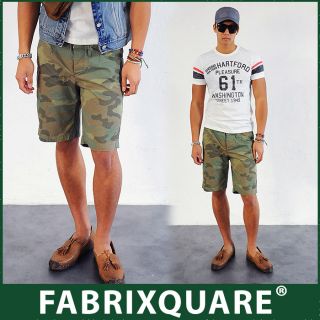 FX Mens 40 Camo Shorts at Fabrixquare Army Green Camouflage M L