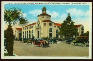 102010 Cars HQs Automobile Club Los Angeles CA Postcard