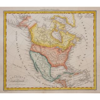 North America Canada Old Antique Map by Dufour 1828