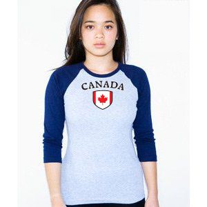 Canada Soccer T Shirt Flag American Apparel Raglan Tee