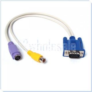 PC VGA to s Video AV RCA TV Out Converter Adapter Cable
