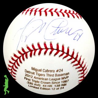 Miguel Cabrera Signed Auto 2012 Al MVP Triple Crown Baseball Ball 