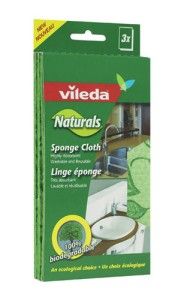 Vileda Naturals Sponge Cloths 126463 Cleaning 3 Pack