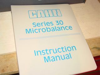 Instruction Manual for Cahn C 30 C 31 Microbalance