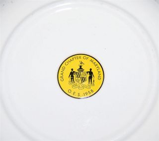 Vintage 1958 Grand Chapter of Maryland State Plate