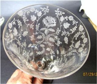 cambridge glass roselyn etch water goblets pr
