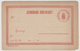 Norway Railway Post Mint Postal Stationery Card, toned with chipped 