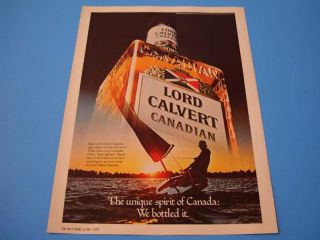 1979 Lord Calvert Whiskey with Sail Alcohol Magazine Ad