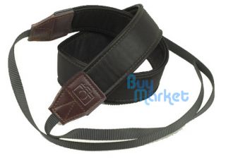 DSLR Camera High Quality Soft Leather Black Shoulder Neck Belt Strap 