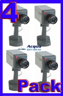 Fake Dummy Mock Secuirty Cameras w Motion Sensor Red LED Light 